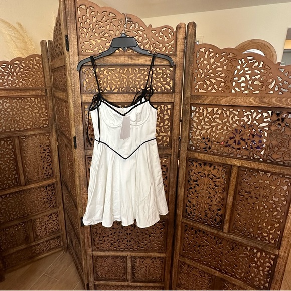 NEW NWT Helsa Revolve Stretch Cotton Sateen Bustier Mini Dress - Picture 7 of 8